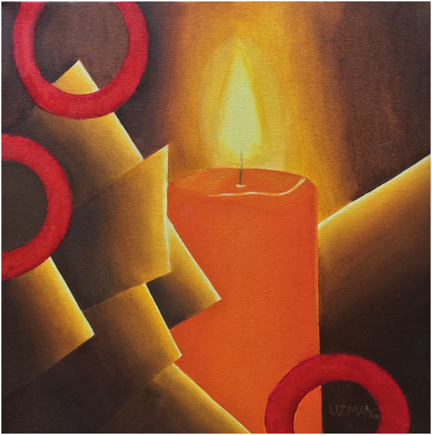 Illumination oil painting of a candle - Making of "Illumination": Oil painting of a candle