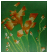 image - Orange and green combination painting -“Jubilance”